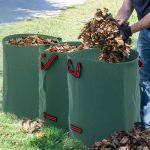 Set 3 Sacchi per Rifiuti da Giardino da 300 L con Manici, Richiudibili e Riutilizzabili, Ø67x84 cm, Verde - immagine 2