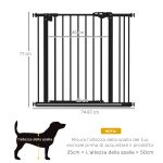 Cancellino per Cani a 2 Estensioni con Larghezza Regolabile fino 100 cm e Chiusura Automatica, Nero - immagine 3