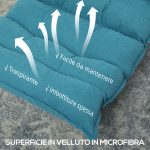 Poltrona Relax Girevole Effetto Velluto e Acciaio con Schienale Regolabile in 5 Posizioni, 62x70x95 cm, Blu - immagine 6
