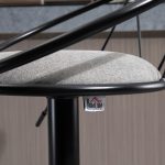 Set 2 Sgabelli Bar con Schienale e Poggiapiedi, Altezza Regolabile e Seduta Imbottita, Grigio - immagine 8