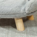 Cuccia Divanetto per Cani e Gatti Sfoderabile in Peluche con Schienale, 47x40x20 cm, Grigio - immagine 9