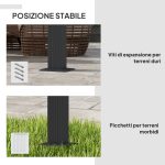 Pergola Gazebo 4x3 m con 8 Fori di Drenaggio, in Alluminio, Metallo e Poliestere, Grigio Scuro - immagine 6