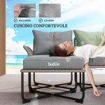 Set da Giardino 5 Pezzi in Rattan con 2 Sedie Laterali, Sedia Centrale e 2 Sgabelli/Tavolini da Caffè - immagine 5