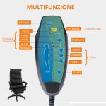 Sedia da Ufficio ad Altezza Regolabile con 6 Punti Massaggianti, in Tessuto Effetto Lino, 70x62x120-130 cm, Nero - immagine 4