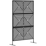 Separé Divisorio da Esterno Decorativo e Traliccio per Rampicanti, 122x45x198 cm, Nero