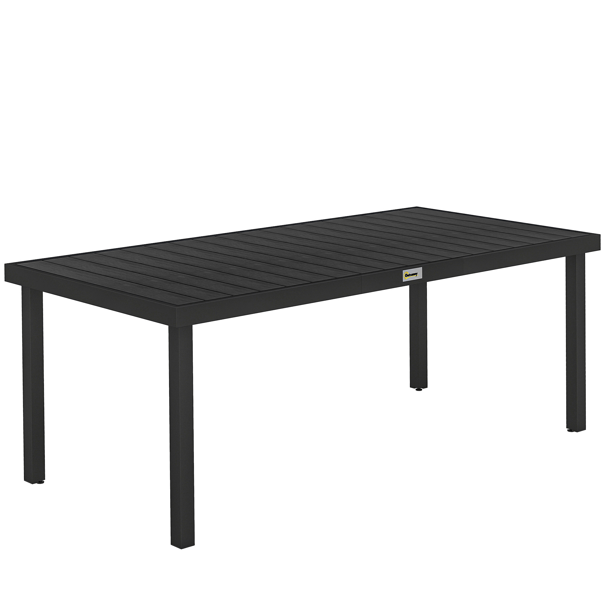 gjr7df19c028cd590.jpg Tavolo da Pranzo da Giardino per 8 Persone in Alluminio e Plastica, Nero - immagine 1
