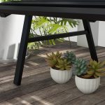 Panchina da Esterno in Alluminio a 2 Posti a Doghe, 123x67x79cm, Nero - immagine 9