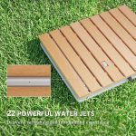 Doccia da Giardino Portatile con Altezza Fino a 4 m e Getti d'Acqua Regolabili, 70x55 cm, Legno - immagine 4