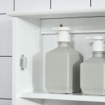 Specchio Bagno Contenitore con Anta Magnetica, Mobile Bagno con Specchio, Ripiano Regolabile, Bianco - immagine 8