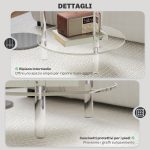 Tavolino Basso Rotondo a 2 Livelli in Acrilico per Interni, Ø40x50 cm, Trasparente - immagine 6