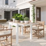 Tavolo da Pranzo da Giardino Allungabile 80-160 cm per 4-6 Posti, Bianco - immagine 8
