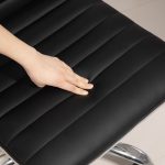 Sedia da Ufficio Ergonomica in Pelle PU con Altezza Regolabile, Seduta Girevole e Ruote, Nero - immagine 9