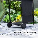 Barbecue a Gas con 3 Bruciatori Indipendenti e Coperchio con Termometro, 108x54x97 cm, Nero - immagine 8