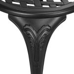 Set da Giardino 3pz con 2 Sedie da Esterno e Tavolino in Vetro con Foro per Ombrellone, in Alluminio, Nero - immagine 8