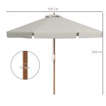 Ombrellone da Giardino con Doppio Tettuccio, in Bambù e Poliestere, Ø325x250 cm, Grigio - immagine 3