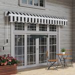 Tenda Parasole per Esterno Estensibile in Alluminio e Poliestere con Manovella, 395x245 cm, Blu e Bianca - immagine 8