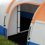 Tenda da Campeggio Impermeabile con 2 Aree e 3 Ingressi, Poliestere e Fibra di Vetro, 420x200x150 cm, Arancione - immagine 9
