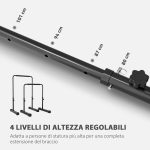 Set 2 Barre per Dip Regolabile su 4 Altezze con Maniglie Antiscivolo in Acciaio, 70x50x80-105 cm, Nero - immagine 4