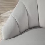 Poltrona in Velluto da Camera e Salotto a Conchiglia Stile Art Deco, Acciaio, 63x65x84 cm, Grigio - immagine 8