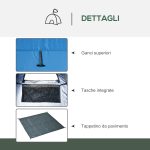 Tenda Doccia da Campeggio e Spiaggia con Porta a Cerniera e Borsa di Trasporto, 126x124x189 cm, Blu - immagine 6