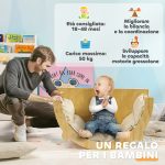 Arco Montessoriano 3 in 1 per Bambini da 18-48 Mesi, Struttura da Arrampicata, Tavolino e Dondolo con Cuscino - immagine 7