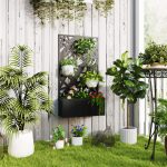 Fioriera Rialzata con Spalliera Decorativa per Rampicanti da Terra e Parete, 61x23x113 cm, Nero - immagine 2