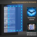 Cantinetta Vino Frigo per 24 Bottiglie, Capacità 65L, Controllo Temperatura e Ripiani Estraibili, Nero - immagine 8