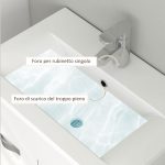Mobile Bagno Sospeso con Lavabo, Armadietto a 2 Ante con Cerniere Ammortizzate, 61x40x50cm, Bianco Lucido - immagine 7
