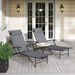 Set 2 Sdraio da Giardino Pieghevoli con Schienale Regolabile su 4 Livelli e Cuscino, Grigio - immagine 9