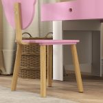 Set Scrivania per Bambini con Cassetto e Sedia con Schienale a Orsetto, Età 3-8 Anni, Rosa - immagine 8