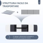Paravento da Spiaggia Pieghevole Frangivista in Poliestere con Barre in Acciaio, 540x150 cm, Grigio - immagine 6