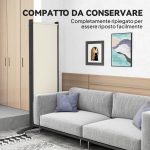Paravento da Esterno e Interno a 4 Pannelli Pieghevole, 221x50x172cm, Crema - immagine 7