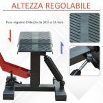 Cavalletto Alzamoto ad Altezza Regolabile con Manovella, in Acciaio e Gomma, 28x17.5x24.5-35.5 cm, Nero e Rosso - immagine 5