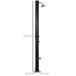 Doccia Solare da 20L con Rubinetto Inferiore e Temperatura Regolabile, in Lega di Zinco, 15.5x15.5x222 cm, Nero - immagine 3