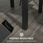 Tavolo da Giardino Allungabile per 4-6 Persone con Piano a Doghe, in Alluminio, 81/162x80x75 cm, Grigio - immagine 7