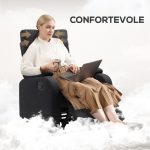 Poltrona Reclinabile Manualmente a 60° Extra Imbottita in Tessuto con Poggiapiedi, Nero - immagine 6