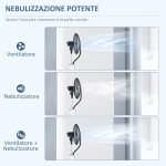 Ventilatore a Nebulizzazione da 3L a 3 Modalità e 3 Velocità, in Plastica e Metallo, 50x40x125 cm, Bianco e Nero - immagine 4
