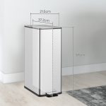 Cestino Spazzatura 20L con Chiusura Ammortizzata e Secchio Rimovibile, in Acciaio e PP, 21.5x37.2x57 cm, Argento - immagine 3