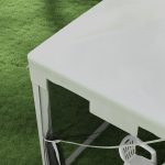 Gazebo da Giardino 4x3 m con Zanzariera e 2 Ingressi, in Metallo e PE, Bianco e Nero - immagine 8