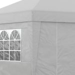 Gazebo 3x3 m Pieghevole ad Altezza Regolabile con Finestrelle, in Acciaio e Tessuto Oxford Grigio Chiaro - immagine 9