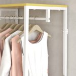 Mobile Appendiabiti 2 in 1 con Ripiano a 2 Livelli, in Acciaio e Truciolato, 60x40x167.5 cm - immagine 8