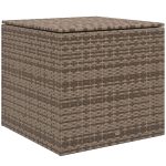 Baule da Esterno in Rattan PE e Acciaio con Fodera Interna, 75x75x70 cm, Nero e color Sabbia