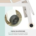Lettino Prendisole con Schienale Reclinabile, in Alluminio e Textilene, 169x65x102 cm, Beige e Bianco - immagine 5