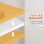 Credenza Moderna  a 3 Cassetti e 3 Ante in MDF e Truciolato con Ripiano Regolabile, 101x39x82 cm, Bianco - immagine 5
