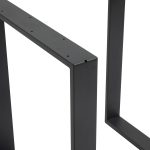 Set 2 Gambe per Tavolo Rettangolari Stile Industriale in Acciaio, Capacità 60 kg, 60x8x72 cm, Nero - immagine 9