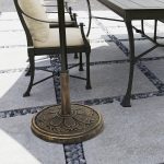 Base per Ombrellone da 12 kg con Manovella Integrata, in Resina, Metallo e Cemento, Ø46x33 cm, Bronzo - immagine 8