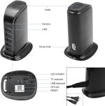 Caricatore USB Smart 5 Porte con Telecamera WiFi HD 1080P – Monitoraggio Remoto, - immagine 2