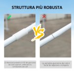 Gazebo Tendone per Feste 6x3m con Pareti Laterali Rimovibili, Porte e Finestre, Bianco - immagine 6