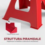 Set 2 Cavalletti Auto da 3 Tonnellate Regolabili da 29-42.5 cm, Acciaio al Carbonio e Ghisa, Rosso - immagine 7