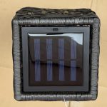 Lampada Solare da Giardino con Illuminazione LED, in Acciaio e Rattan PE, 20x20x68 cm, Grigio - immagine 8